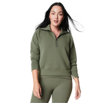 SPANX 02. WOMENS APPAREL - WOMENS HOODIES|SWEATERS - WOMENS PO Q ZIP Women's AirEssentials Half Zip CLOVER