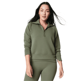 SPANX 02. WOMENS APPAREL - WOMENS HOODIES|SWEATERS - WOMENS PO Q ZIP Women's AirEssentials Half Zip CLOVER