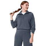 SPANX 02. WOMENS APPAREL - WOMENS HOODIES|SWEATERS - WOMENS PO Q ZIP Women's AirEssentials Half Zip DARK STORM