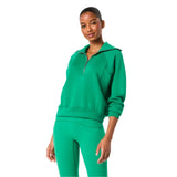 SPANX 02. WOMENS APPAREL - WOMENS HOODIES|SWEATERS - WOMENS PO Q ZIP Women's AirEssentials Half Zip FLDGN FIELD GREEN