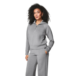 SPANX 02. WOMENS APPAREL - WOMENS HOODIES|SWEATERS - WOMENS PO Q ZIP Women's AirEssentials Half Zip MID GREY HEATHER