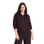 SPANX 02. WOMENS APPAREL - WOMENS HOODIES|SWEATERS - WOMENS PO Q ZIP Women's AirEssentials Half Zip TRUFFLE BROWN