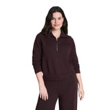 SPANX 02. WOMENS APPAREL - WOMENS HOODIES|SWEATERS - WOMENS PO Q ZIP Women's AirEssentials Half Zip TRUFFLE BROWN