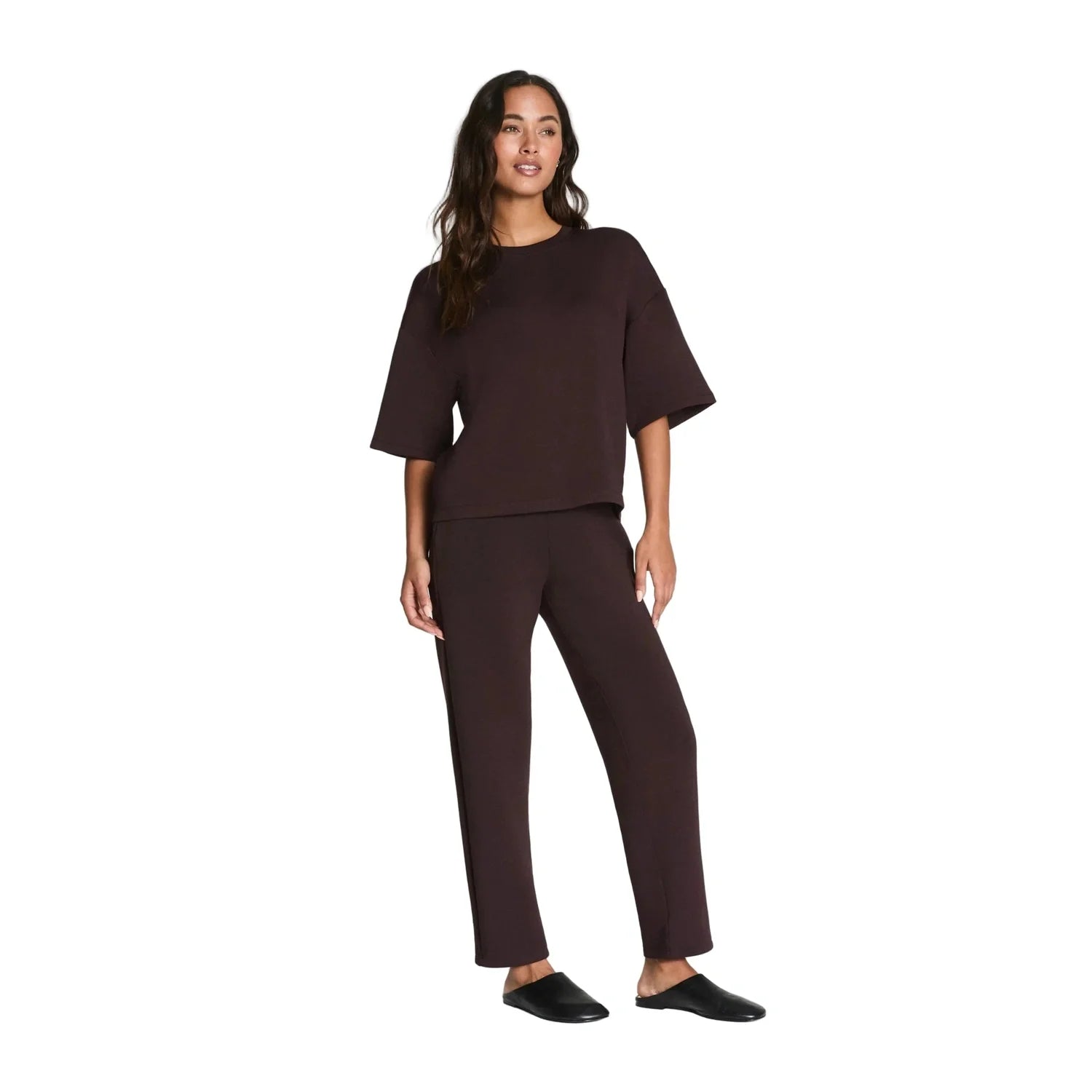SPANX 02. WOMENS APPAREL - WOMENS PANTS - WOMENS PANTS LOUNGE Women's AirEssentials Slim Straight Pant TRUFFLE BROWN
