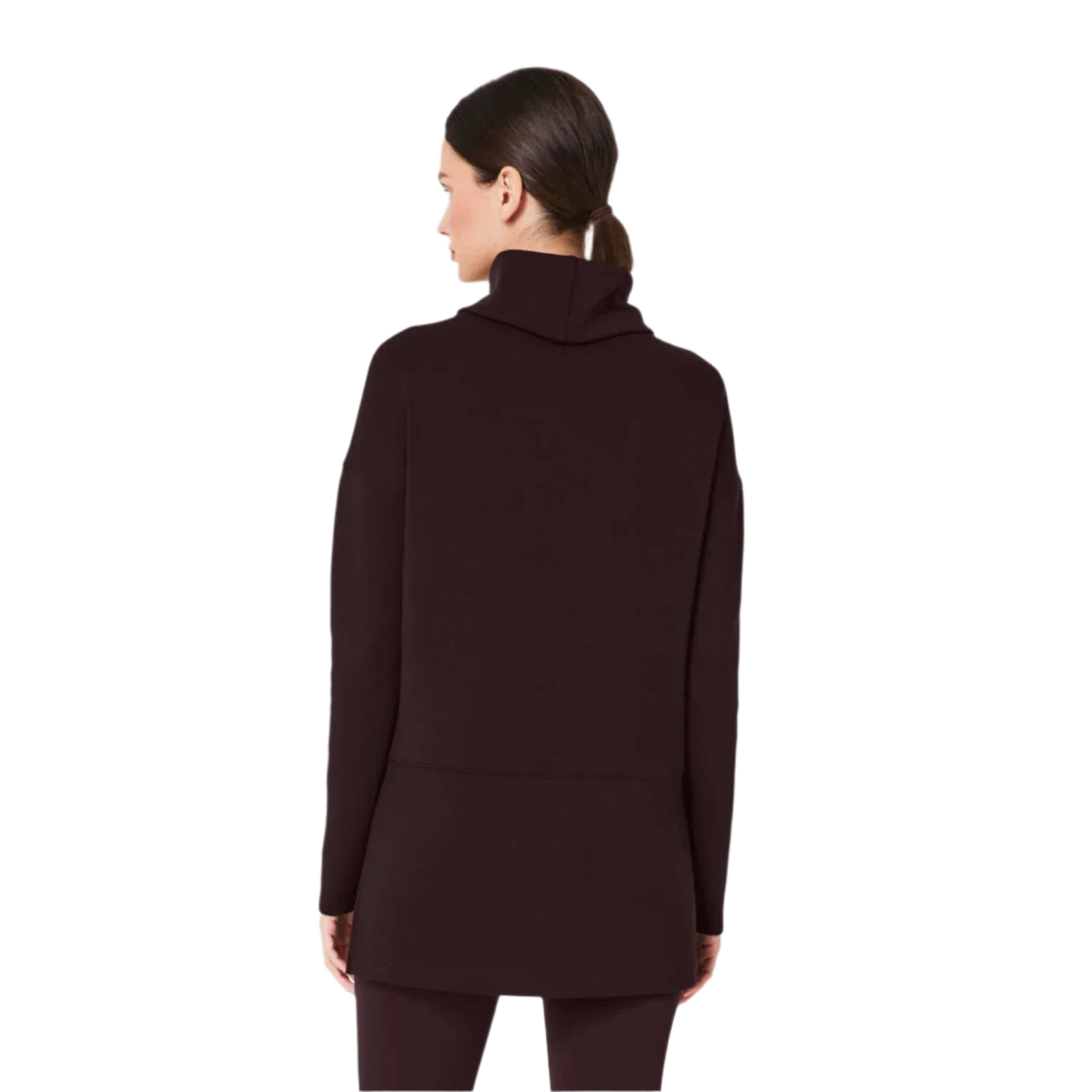 SPANX 02. WOMENS APPAREL - WOMENS HOODIES|SWEATERS - WOMENS PO SWEATERS Women's AirEssentials Turtleneck Tunic TRUFFLE BROWN