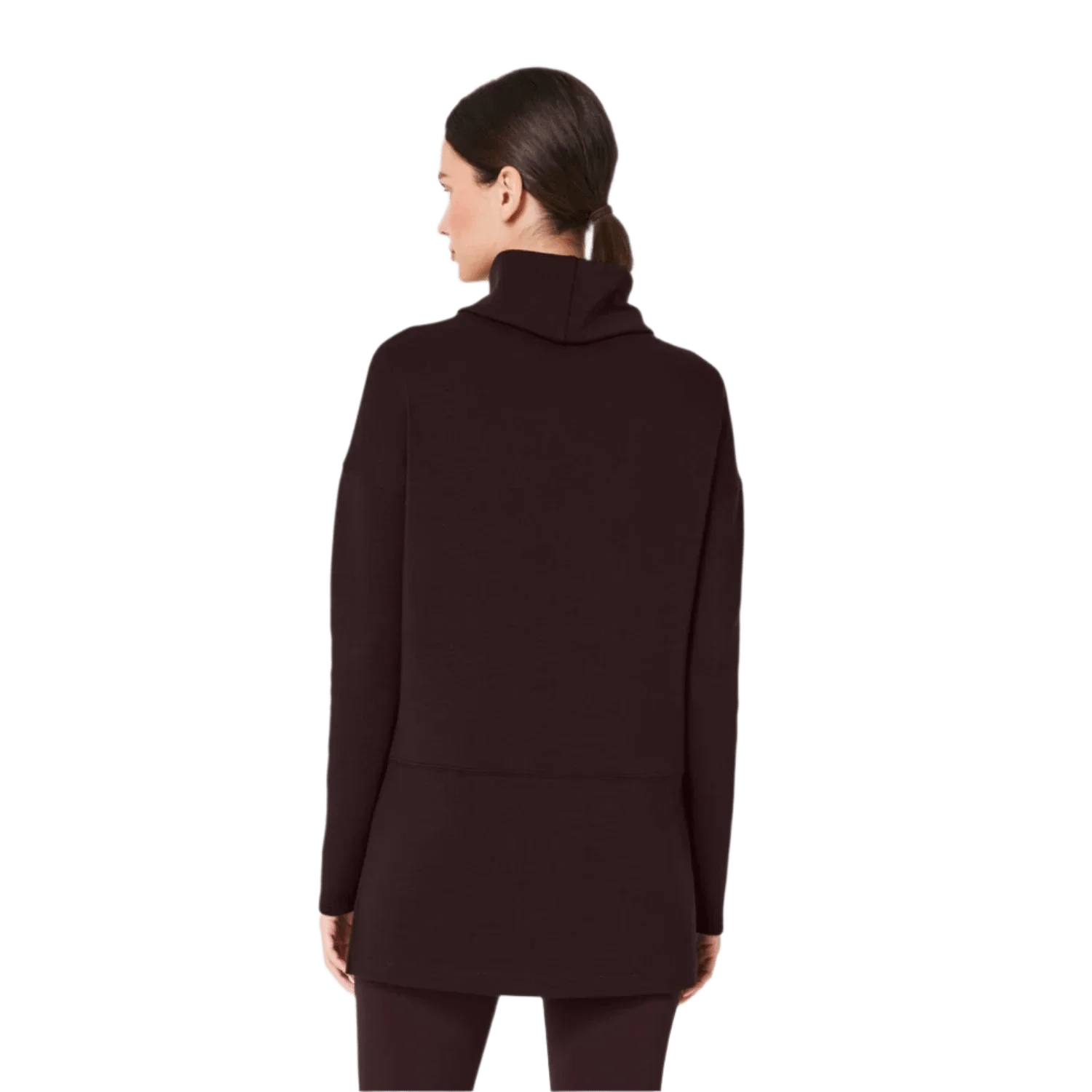 SPANX 02. WOMENS APPAREL - WOMENS HOODIES|SWEATERS - WOMENS PO SWEATERS Women's AirEssentials Turtleneck Tunic TRUFFLE BROWN