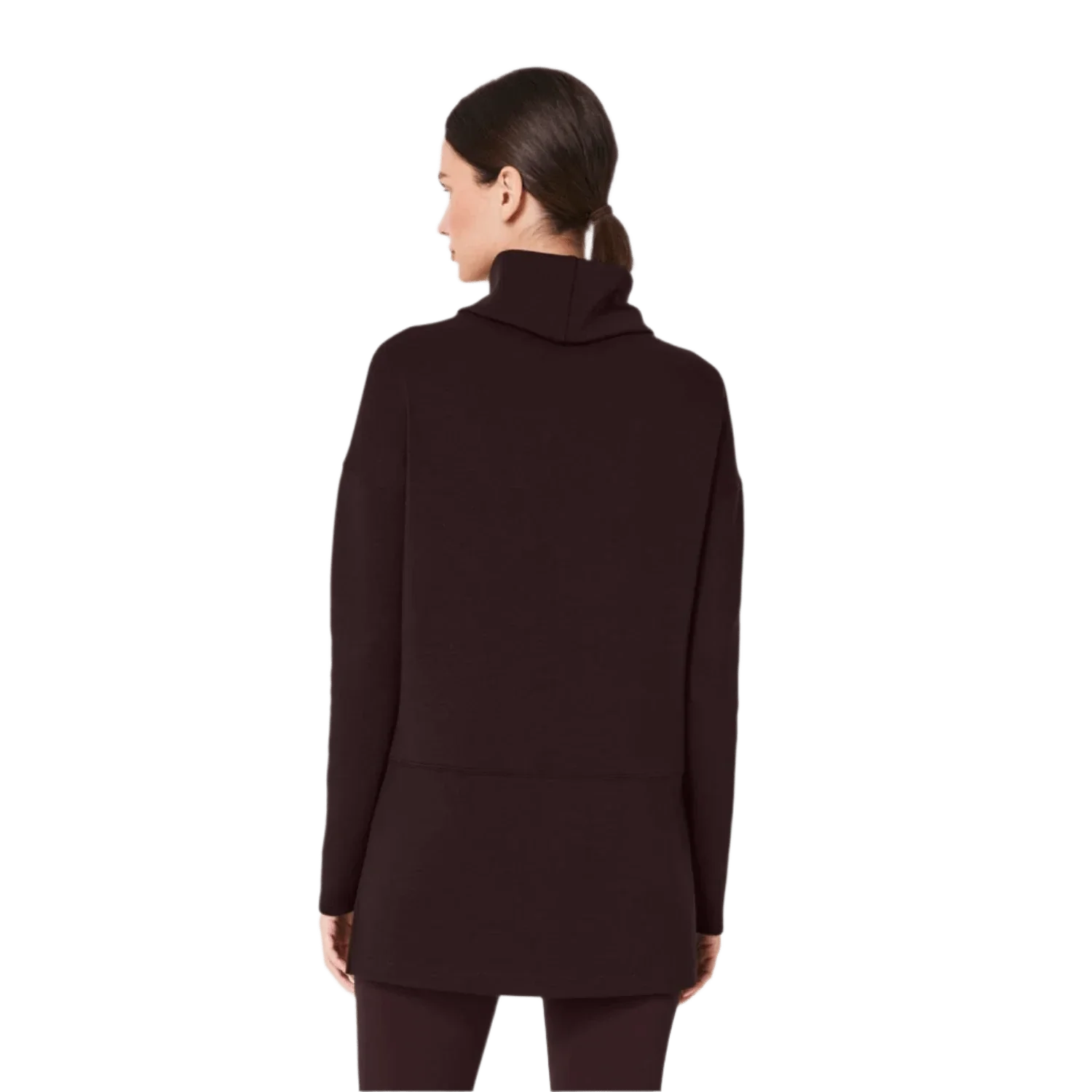 SPANX 02. WOMENS APPAREL - WOMENS HOODIES|SWEATERS - WOMENS PO SWEATERS Women's AirEssentials Turtleneck Tunic TRUFFLE BROWN