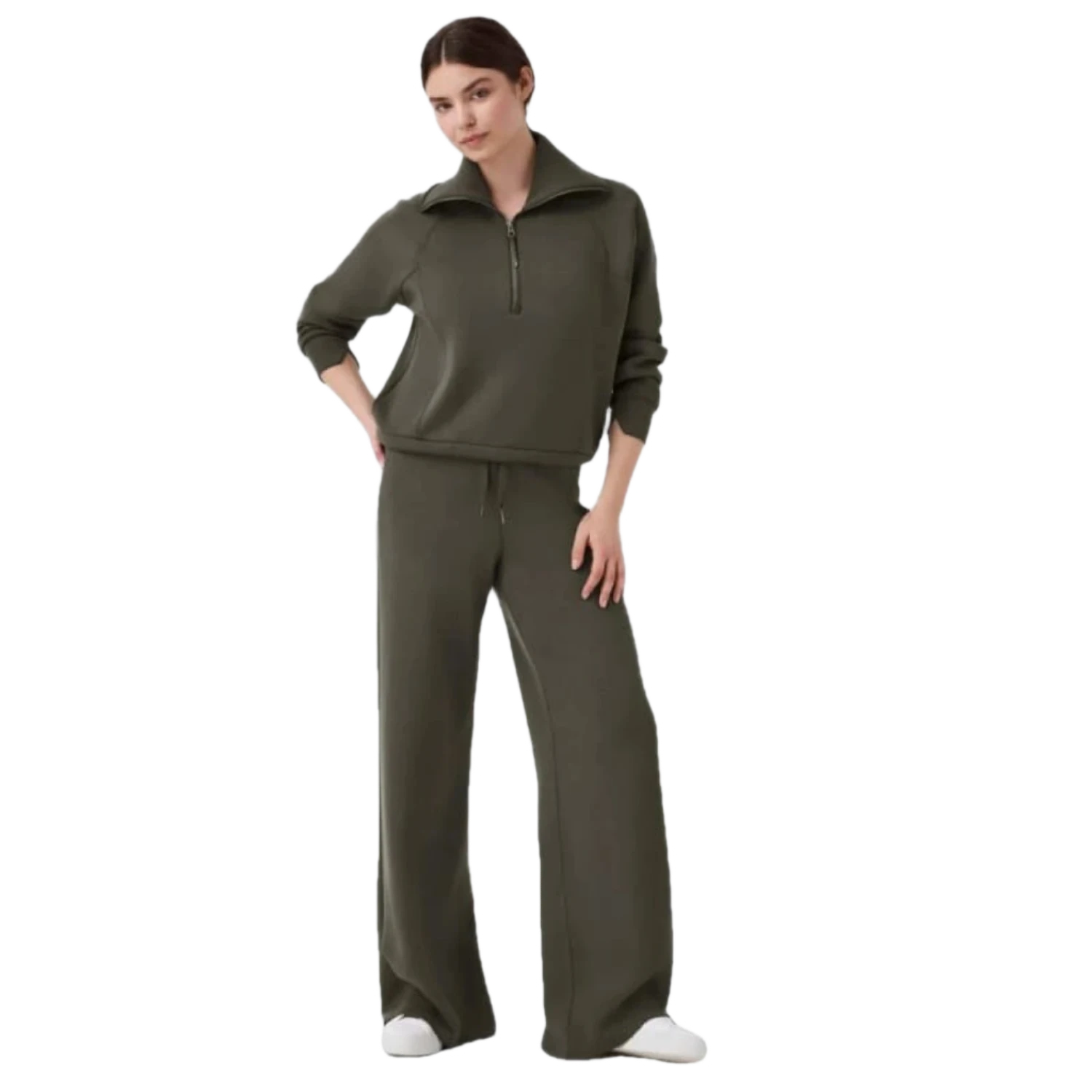 SPANX 02. WOMENS APPAREL - WOMENS PANTS - WOMENS PANTS LOUNGE Women's AirEssentials Wide Leg Pant DARK PALM