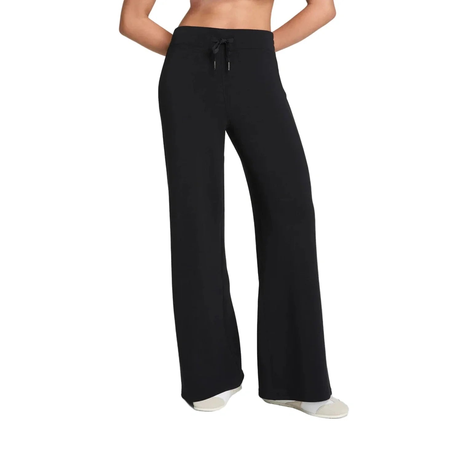 SPANX 02. WOMENS APPAREL - WOMENS PANTS - WOMENS PANTS LOUNGE Women's AirEssentials Wide Leg Pant Petite VERY BLACK