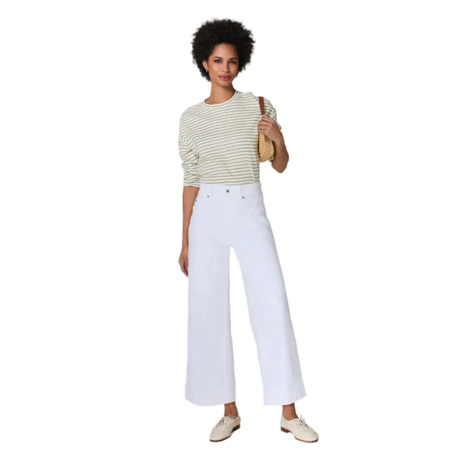 SPANX 02. WOMENS APPAREL - WOMENS PANTS - WOMENS PANTS CASUAL Women's Crop Wide Leg Jeans WHITE