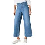 SPANX 02. WOMENS APPAREL - WOMENS PANTS - WOMENS PANTS CASUAL Women's Pull-On Cropped Wide Leg Jeans STONEWASHED BLUE
