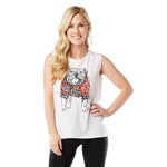 Stewart Simmons 02. WOMENS APPAREL - WOMENS SS SHIRTS - WOMENS TANK CASUAL The Women's UGA Sequin Muscle Tank WHITE