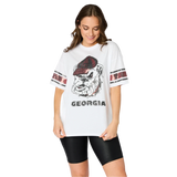 Stewart Simmons 02. WOMENS APPAREL - WOMENS SS SHIRTS - WOMENS SS CASUAL Women's The Georgia Sequin Grand Tee WHITE