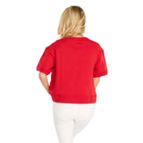 Stewart Simmons 02. WOMENS APPAREL - WOMENS SS SHIRTS - WOMENS SS CASUAL Women's The Glitter Script Boxy Top RED