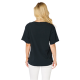 Stewart Simmons 02. WOMENS APPAREL - WOMENS SS SHIRTS - WOMENS SS CASUAL Women's The UGA Distressed Boyfriend Tee BLACK