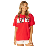 Stewart Simmons 02. WOMENS APPAREL - WOMENS SS SHIRTS - WOMENS SS CASUAL Women's UGA The Varsity Boyfriend Tee RED