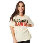 Stewart Simmons 02. WOMENS APPAREL - WOMENS SS SHIRTS - WOMENS SS CASUAL Women's UGA The Varsity Boyfriend Tee WHITE