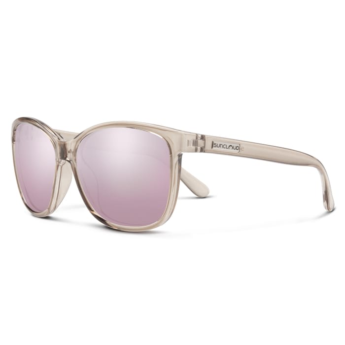 Suncloud Optics 07. EYEWEAR - SUNGLASSES - SUNGLASSES Sashay Transparent Taupe + Polarized Pink Gold Mirror Lens