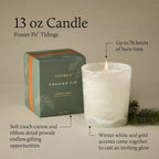 Thymes Frasier Fir Tidings 13 oz Candle, features