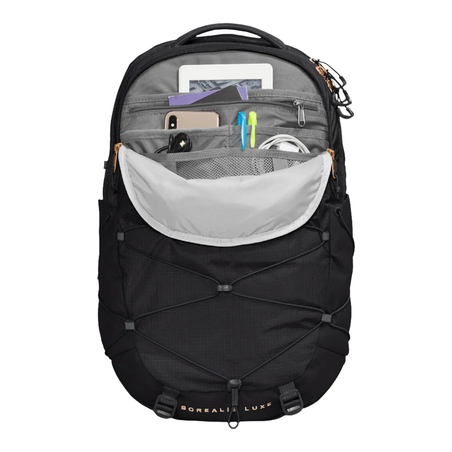 The North Face Women's Borealis Luxe Backpack, Metal Pink/Burnt Coral Metallic
