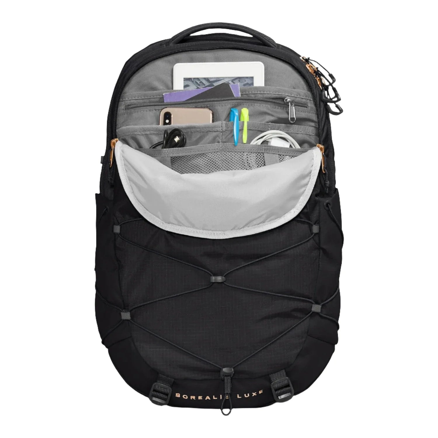 The North Face 09. PACKS|LUGGAGE - PACK|CASUAL - BACKPACK Women's Borealis Luxe 52B TNF BLACK|BURNT CORAL METALLIC-NPF OS