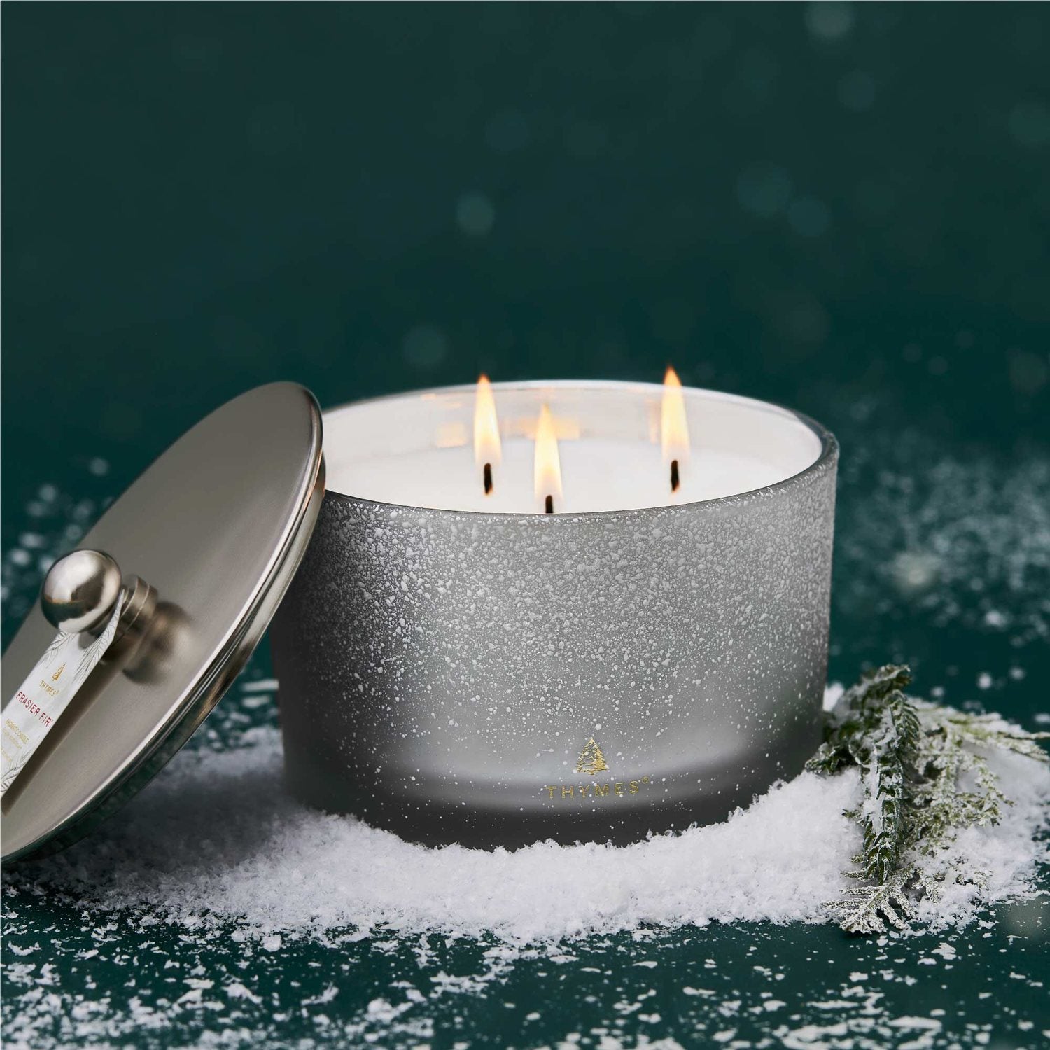 Thymes 10. GIFTS|ACCESSORIES - GIFT - CANDLES Frasier Fir Flocked 3-Wick Poured Candle