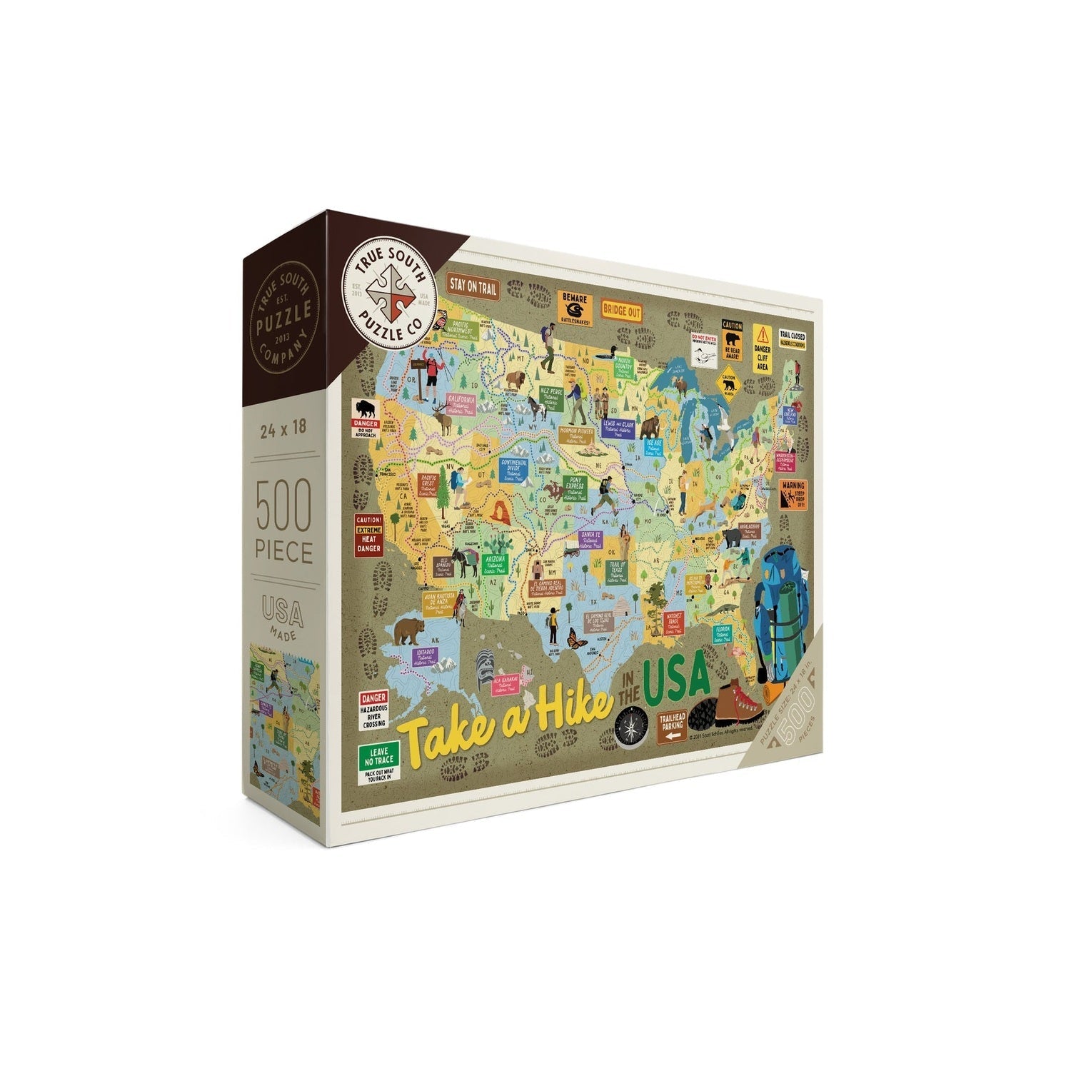 True South Puzzle Co. 10. GIFTS|ACCESSORIES - GIFT - GAMES Take A Hike! USA Puzzle