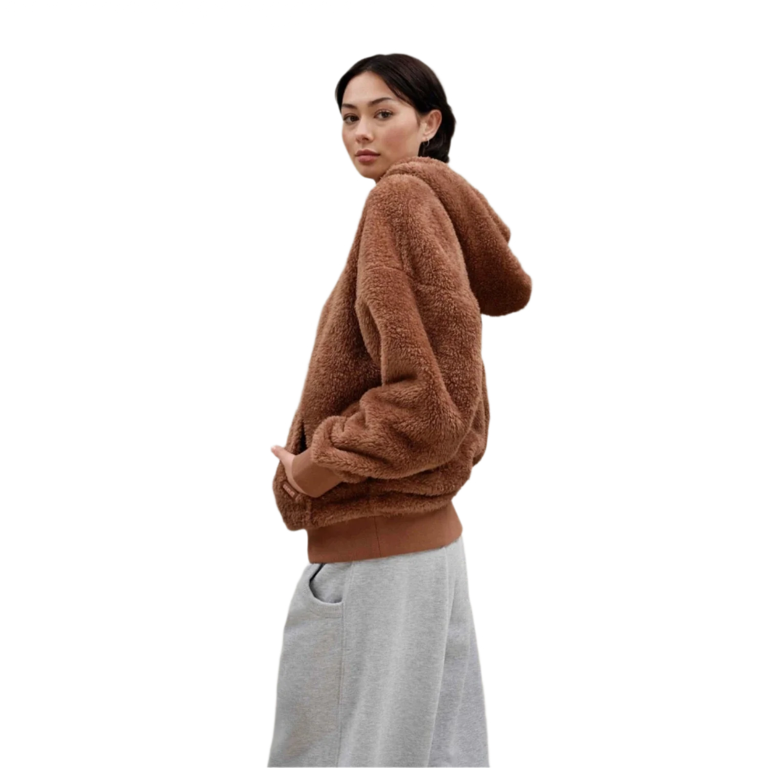 UGG 02. WOMENS APPAREL - WOMENS HOODIES|SWEATERS - WOMENS PO HOODY Women's Loyra Sherpa Hoodie CEDAR BARK