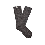 UGG 06. SOCKS - WOMENS SOCKS - WOMENS SOCKS GIFT Women's Rib Knit Slouchy Crew Sock GREY | BLACK OS
