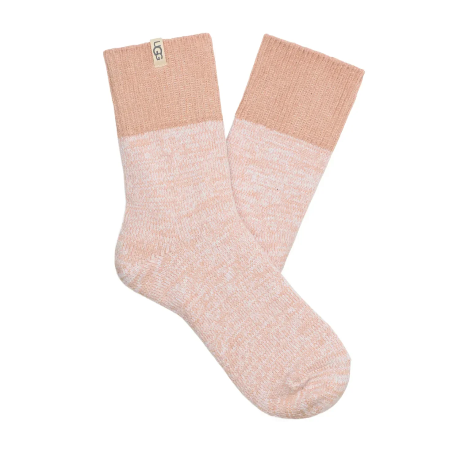 UGG SOCKS - WOMENS SOCKS - WOMENS SOCKS GIFT Women's Rib Knit Slouchy Quarter Sock ROSE TEA OS
