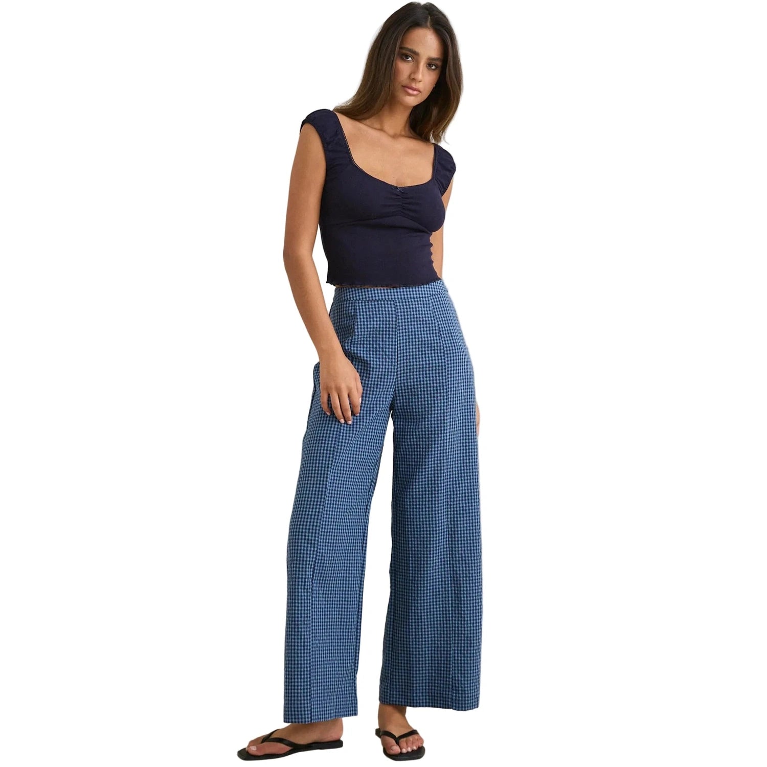 Rhythm 02. WOMENS APPAREL - WOMENS PANTS - WOMENS PANTS CASUAL Women's Louise Wide Leg Pant INDIGO