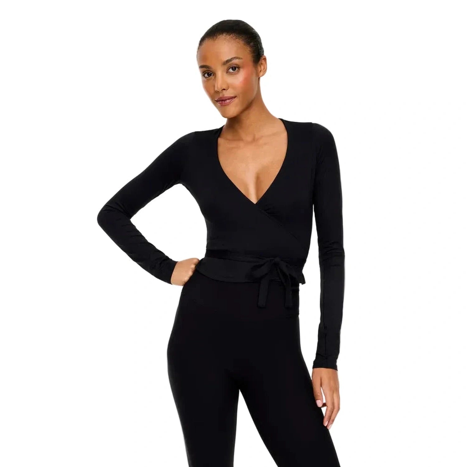 Women’s OnForm Ballet Wrap Top SPANX - VERY BLACK / XS