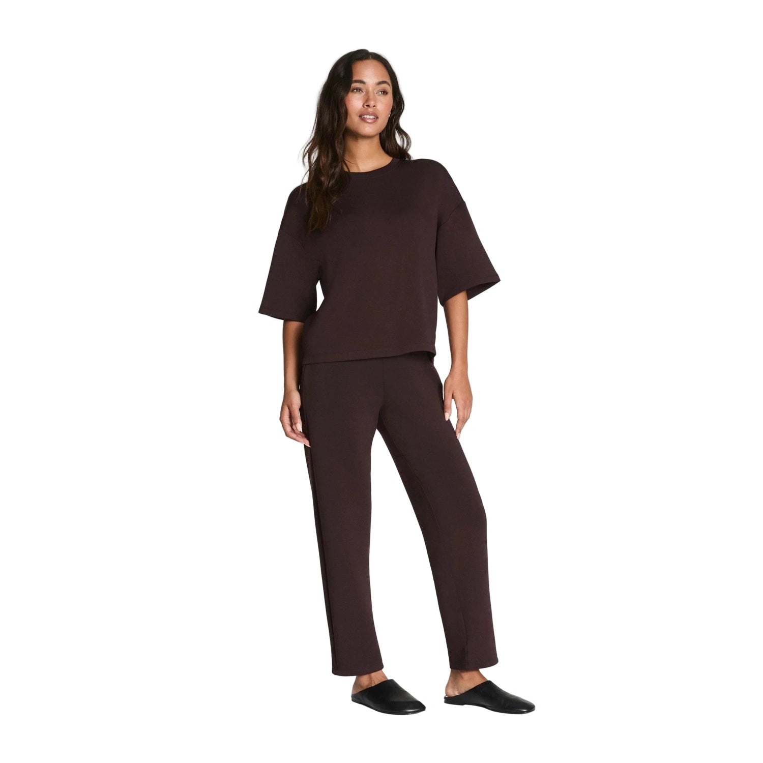 SPANX 02. WOMENS APPAREL - WOMENS PANTS - WOMENS PANTS LOUNGE Women's AirEssentials Slim Straight Pant TRUFFLE BROWN