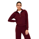 Women’s AirEssentials Half Zip SPANX - VINO / XS
