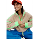 FP Movement 02. WOMENS APPAREL - WOMENS HOODIES|SWEATERS - WOMENS PO HOODY Women's Mountain High 1/2 Zip Fleece 0100 CLAY COMBO