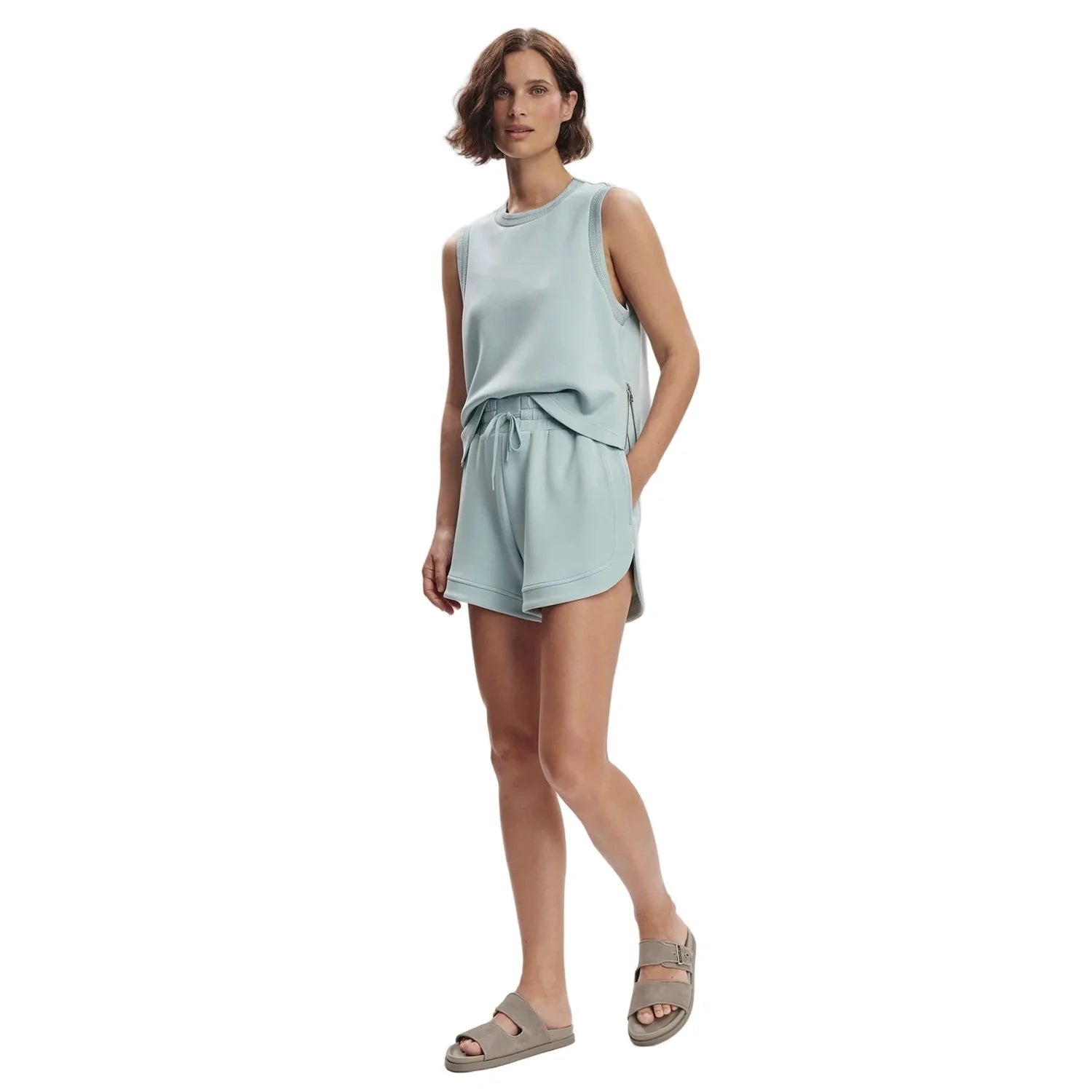 Varley 02. WOMENS APPAREL - WOMENS SHORTS - WOMENS SHORTS LOUNGE Women's Atrium High Rise Short 3.5" ETHER BLUE