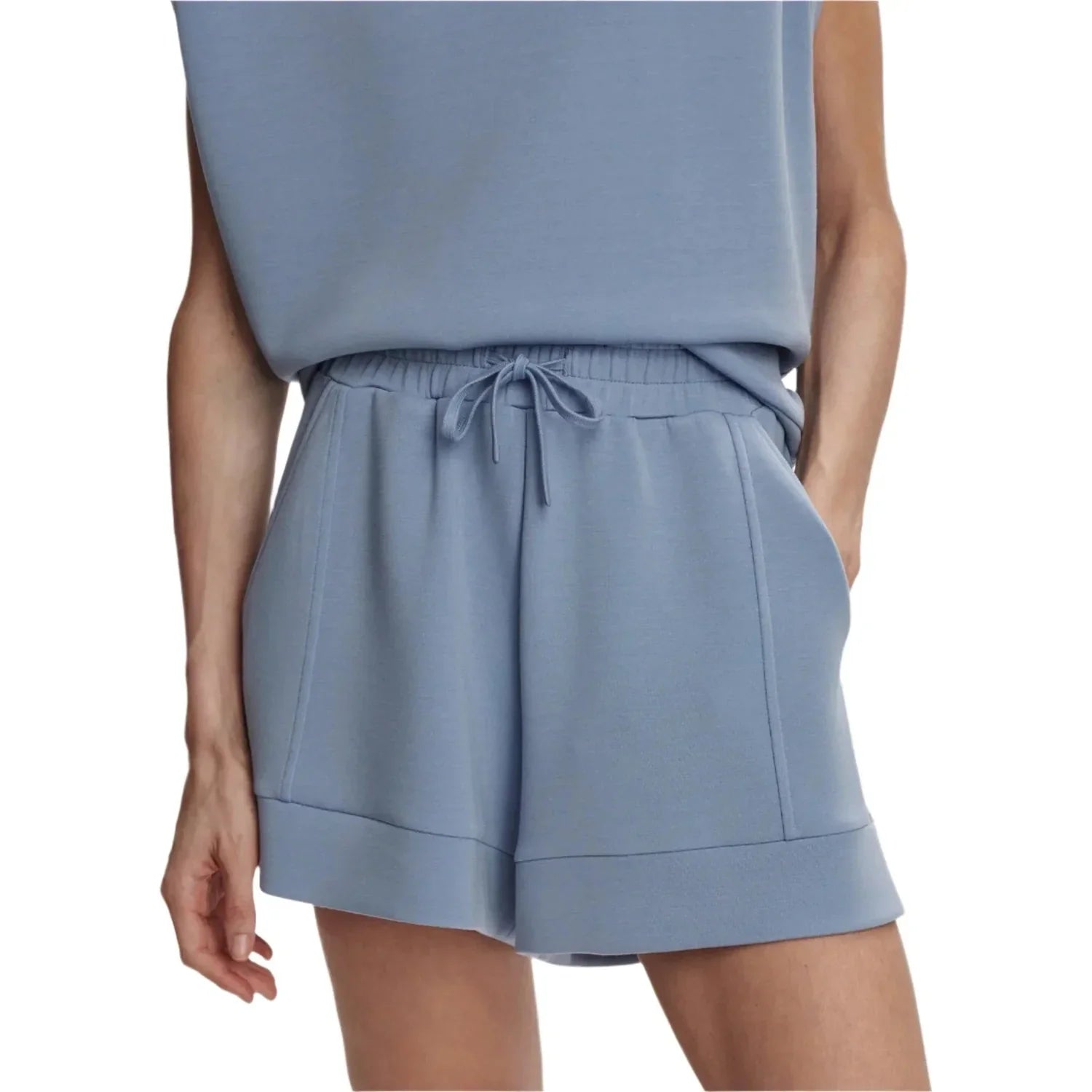 Varley 02. WOMENS APPAREL - WOMENS SHORTS - WOMENS SHORTS LOUNGE Women's Atrium High Rise Short 4.5 RAIN BLUE