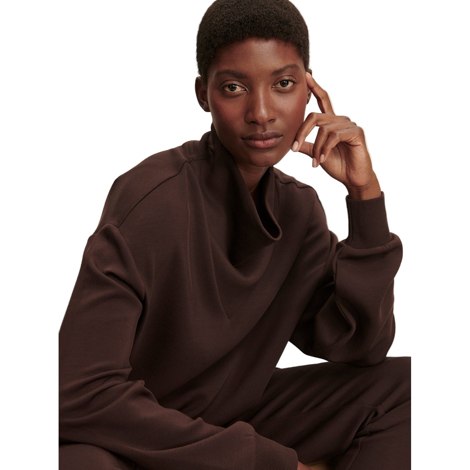 Varley 02. WOMENS APPAREL - WOMENS HOODIES|SWEATERS - WOMENS PO Q ZIP Women's Betsy Sweat COBE COFFEE BEAN