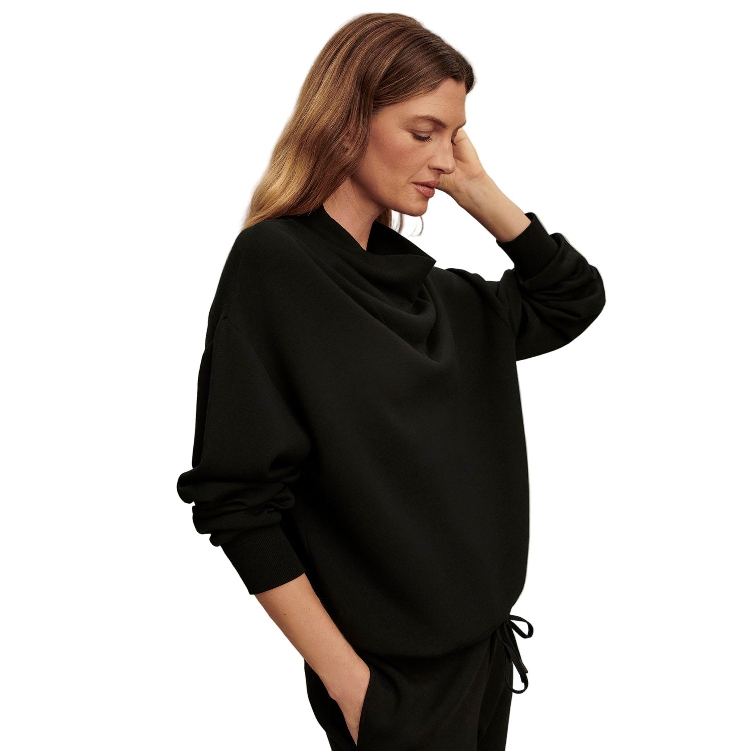 Varley 02. WOMENS APPAREL - WOMENS HOODIES|SWEATERS - WOMENS PO Q ZIP Women's Betsy Sweat BLACK