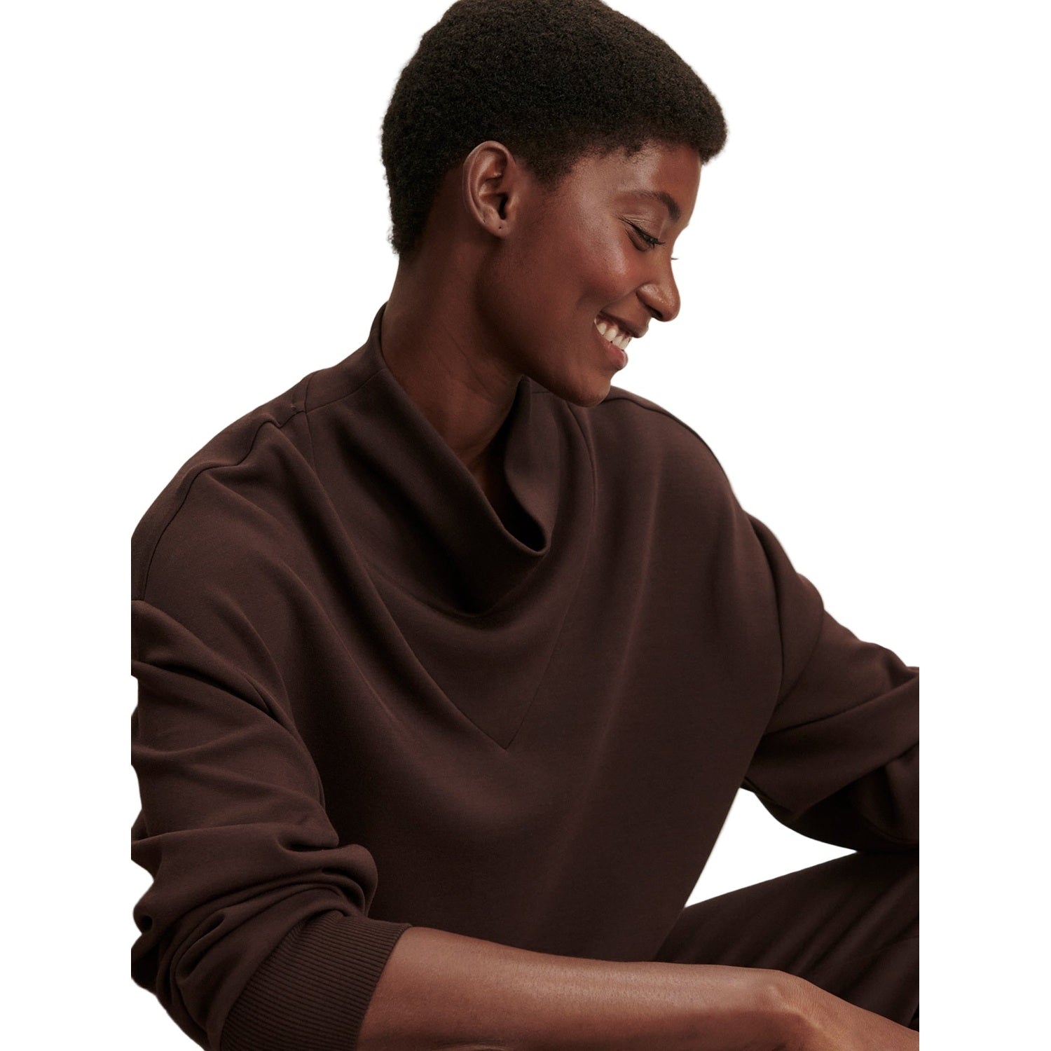 Varley 02. WOMENS APPAREL - WOMENS HOODIES|SWEATERS - WOMENS PO Q ZIP Women's Betsy Sweat COBE COFFEE BEAN