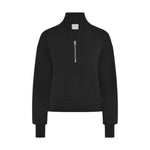 VARLEY 02. WOMENS APPAREL - WOMENS HOODIES|SWEATERS - WOMENS PO Q ZIP Women's Davidson Sweat Half Zip BLACK