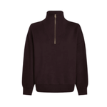 Varley 02. WOMENS APPAREL - WOMENS HOODIES|SWEATERS - WOMENS PO Q ZIP Women's Hawley Half Zip Sweat COBE COFFEE BEAN