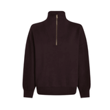 Varley 02. WOMENS APPAREL - WOMENS HOODIES|SWEATERS - WOMENS PO Q ZIP Women's Hawley Half Zip Sweat COBE COFFEE BEAN