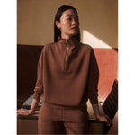 Varley 02. WOMENS APPAREL - WOMENS HOODIES|SWEATERS - WOMENS PO Q ZIP Women's Hawley Half Zip Sweat BLCK BLACK