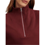 Varley 02. WOMENS APPAREL - WOMENS HOODIES|SWEATERS - WOMENS PO Q ZIP Women's Hawley Half Zip Sweat NEMA NEW MAROON