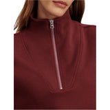 Varley 02. WOMENS APPAREL - WOMENS HOODIES|SWEATERS - WOMENS PO Q ZIP Women's Hawley Half Zip Sweat NEMA NEW MAROON