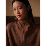 Varley 02. WOMENS APPAREL - WOMENS HOODIES|SWEATERS - WOMENS PO Q ZIP Women's Hawley Half Zip Sweat BLCK BLACK