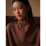 Varley 02. WOMENS APPAREL - WOMENS HOODIES|SWEATERS - WOMENS PO Q ZIP Women's Hawley Half Zip Sweat BLCK BLACK