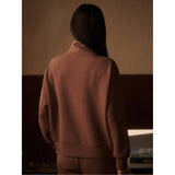 Varley 02. WOMENS APPAREL - WOMENS HOODIES|SWEATERS - WOMENS PO Q ZIP Women's Hawley Half Zip Sweat GBMA GOLDEN BRONZE MARL