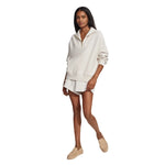 VARLEY 02. WOMENS APPAREL - WOMENS HOODIES|SWEATERS - WOMENS PO Q ZIP Women's Hawley Half Zip Sweat IVORY MARL